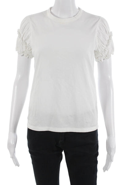 Rebecca Taylor Women Basic T-Shirt White Pima Cotton Crew Short Sleeve Size XS