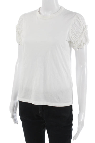 Rebecca Taylor Women Basic T-Shirt White Pima Cotton Crew Short Sleeve Size XS