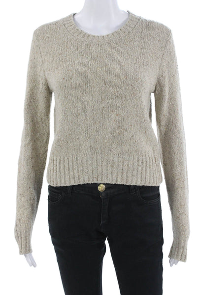 Re/Done Unisex Beige Crew Neck Long Sleeve Pullover Wool Blend Size S