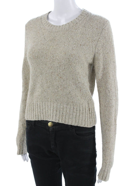 Re/Done Unisex Beige Crew Neck Long Sleeve Pullover Wool Blend Size S