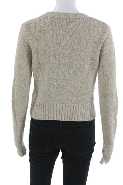 Re/Done Unisex Beige Crew Neck Long Sleeve Pullover Wool Blend Size S