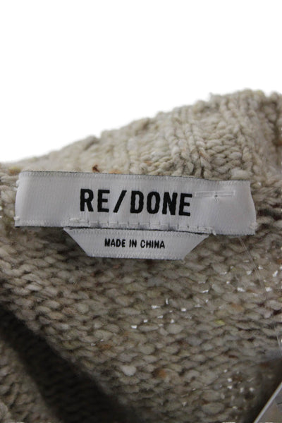Re/Done Unisex Beige Crew Neck Long Sleeve Pullover Wool Blend Size S