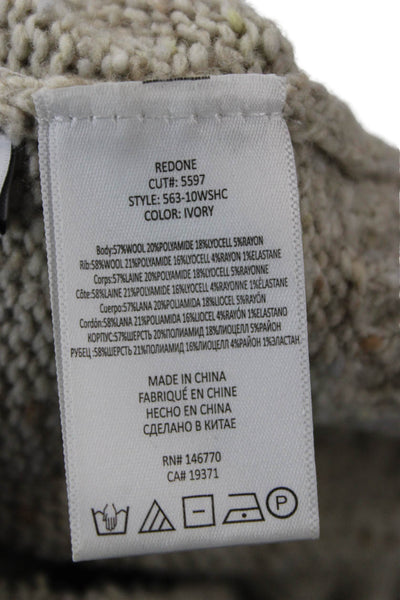 Re/Done Unisex Beige Crew Neck Long Sleeve Pullover Wool Blend Size S