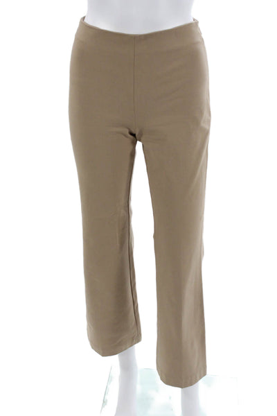 Theory Womens Cropped Dress Pants Beige Cotton Blend Hook & Eye Petite Size 00