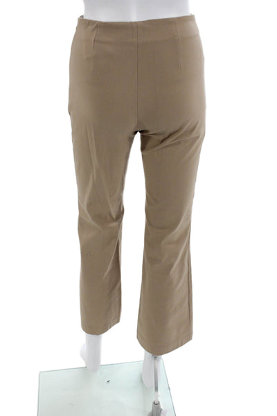 Theory Womens Cropped Dress Pants Beige Cotton Blend Hook & Eye Petite Size 00
