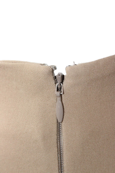 Theory Womens Cropped Dress Pants Beige Cotton Blend Hook & Eye Petite Size 00