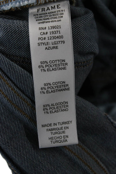Frame Women Ankle Skinny Jeans Dark Blue High Rise Button Size 24