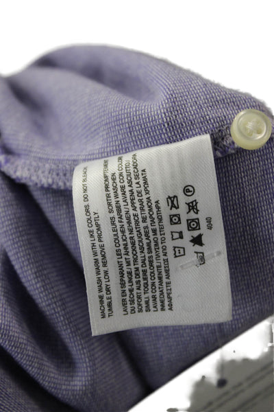 Brooks Brothers Mens Button Down Shirt Purple White Cotton Size Large