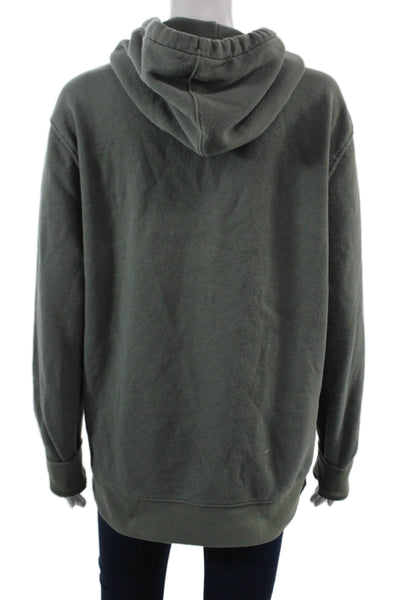 prAna Unisex Pullover Hoodie Green Drawstring Cotton Blend Long Sleeve Size M