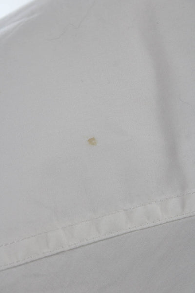 J Crew Women Basic Button-Up White Cotton Long Sleeve High Neck Size 6