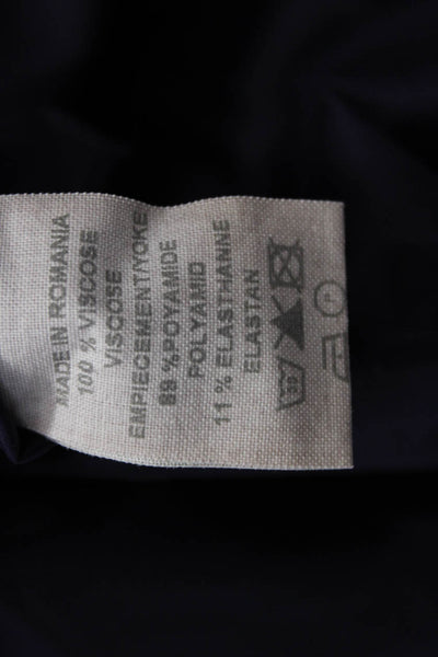 Vanessa Bruno Women Tunic Dark Blue Square Neck Sleeveless Bohemian Size 3