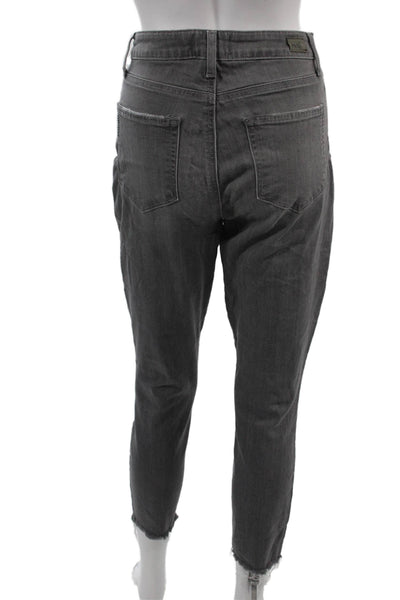 Paige Womens Ankle Cropped High Waist Dark Gray Jeans Size 28
