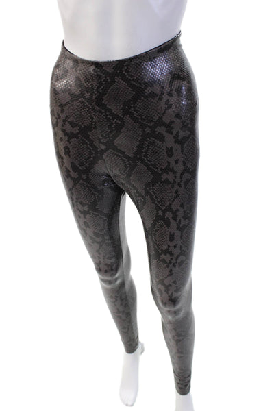 Commando Women Ankle Jeggings Black Snake Print Size S