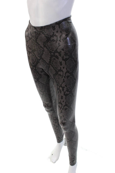 Commando Women Ankle Jeggings Black Snake Print Size S