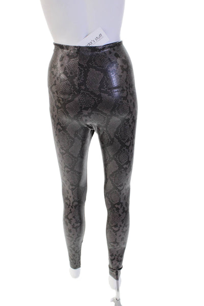 Commando Women Ankle Jeggings Black Snake Print Size S