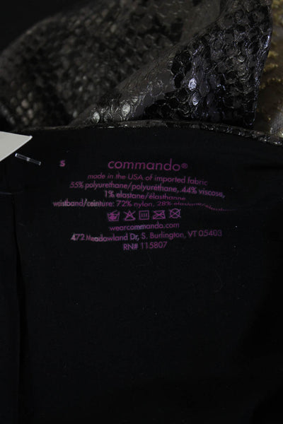 Commando Women Ankle Jeggings Black Snake Print Size S