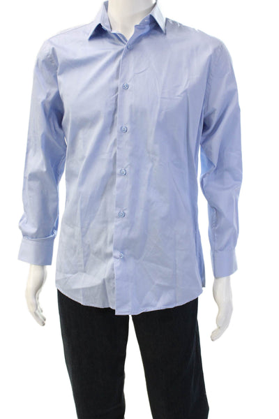 Ragazzo Uomo Mens Cotton Light Blue Solid Point Collar Dress Shirt Size 15.5