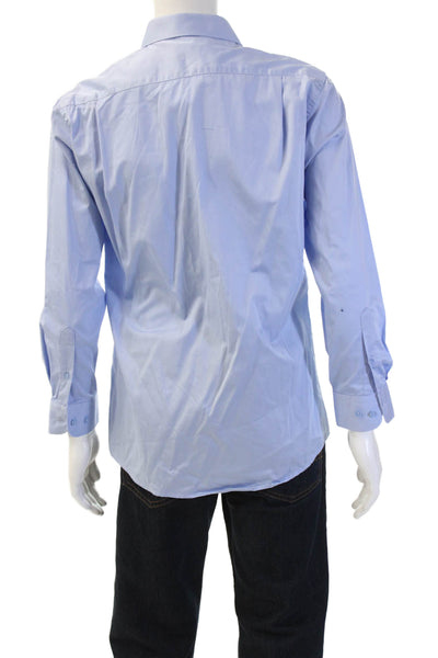Ragazzo Uomo Mens Cotton Light Blue Solid Point Collar Dress Shirt Size 15.5