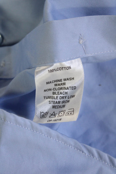 Ragazzo Uomo Mens Cotton Light Blue Solid Point Collar Dress Shirt Size 15.5