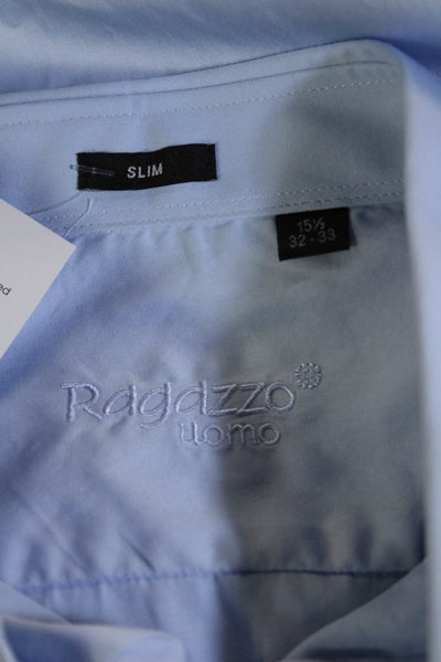 Ragazzo Uomo Mens Cotton Light Blue Solid Point Collar Dress Shirt Size 15.5
