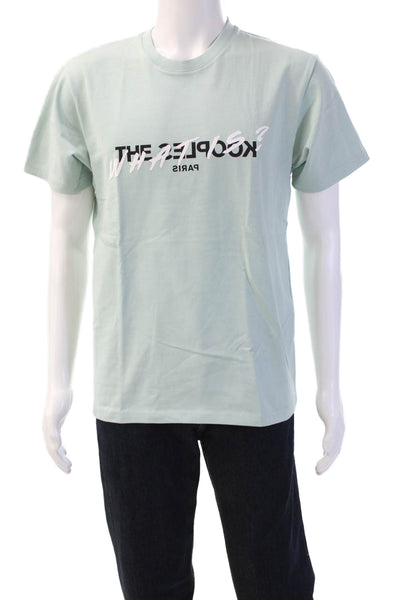 The Kooples Mens Light Blue Cotton Graphic T-Shirt Short Sleeve Size M