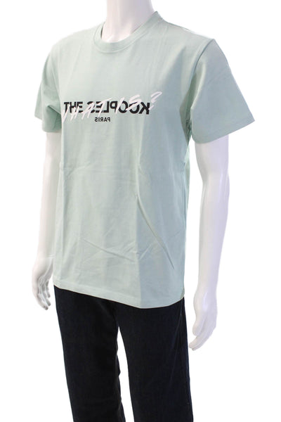The Kooples Mens Light Blue Cotton Graphic T-Shirt Short Sleeve Size M