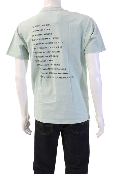 The Kooples Mens Light Blue Cotton Graphic T-Shirt Short Sleeve Size M