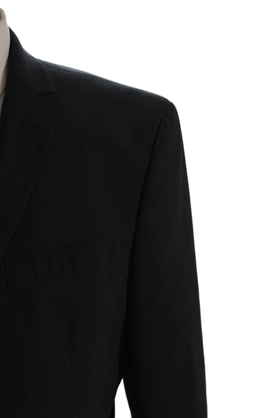 Marc Ecko Mens 2 Piece Dark Blue Blazer Collared Long Sleeve Size 42