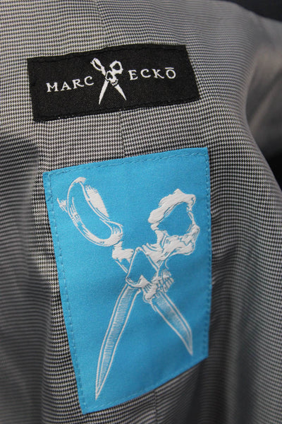 Marc Ecko Mens 2 Piece Dark Blue Blazer Collared Long Sleeve Size 42