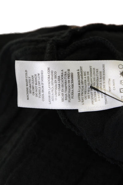 Rails Womens Shift Dress Black Square Neck Short Sleeve Cotton Size S