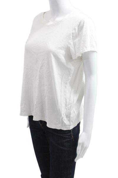 Madewell Women Basic White Round Neck Short Sleeve T-Shirt Size XL