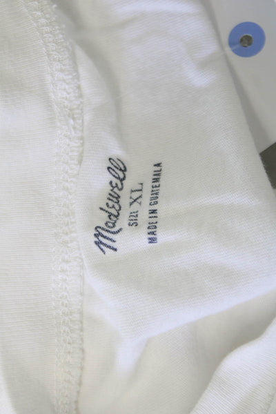 Madewell Women Basic White Round Neck Short Sleeve T-Shirt Size XL