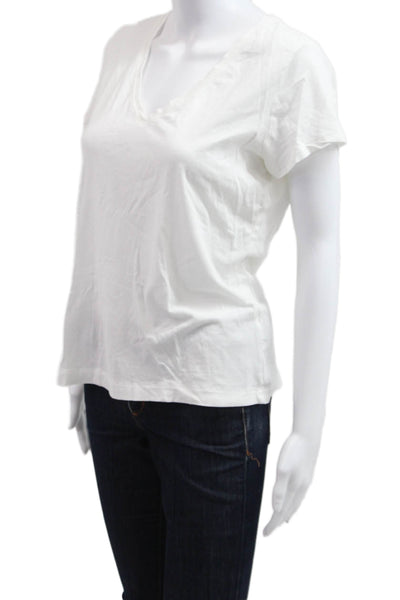 Banana Republic Womens White V Neck Short Sleeve Basic T Shirt Size M