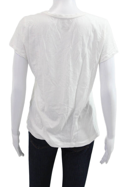 Banana Republic Womens White V Neck Short Sleeve Basic T Shirt Size M
