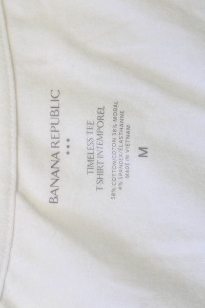 Banana Republic Womens White V Neck Short Sleeve Basic T Shirt Size M