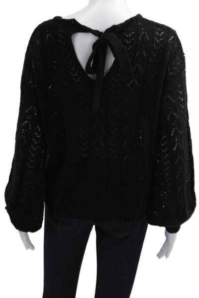 Bishop and Young Unisex Black Bohemian Pullover Round Neck Long Sleeve Size S