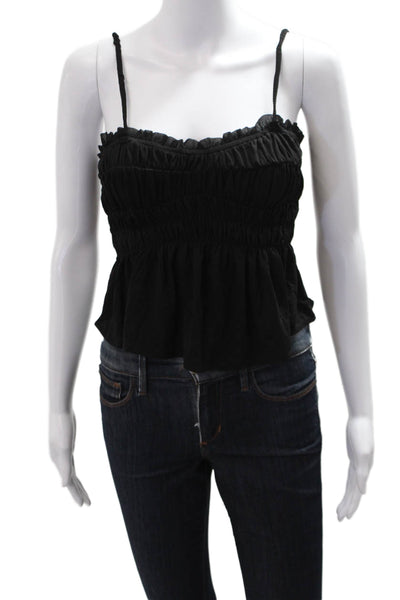 Sunday In Brooklyn Women Camisole Black Solid Bohemian Size M