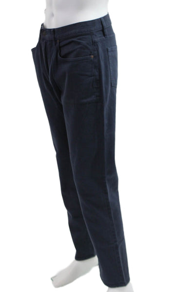 Brooks Brothers Men Chinos Dark Blue Cotton Stretch Size 35