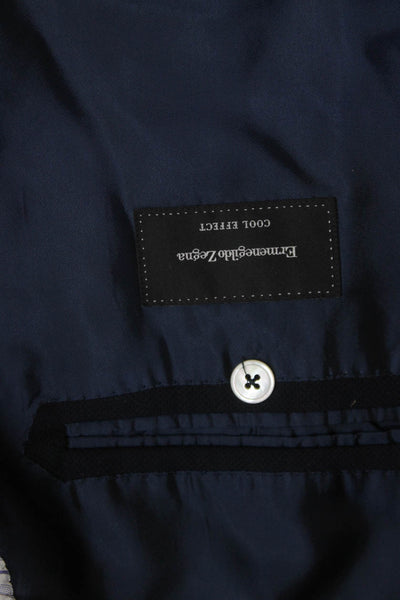 Ermenegildo Zegna Men Dark Blue 100% Wool Suit Jacket Size 54
