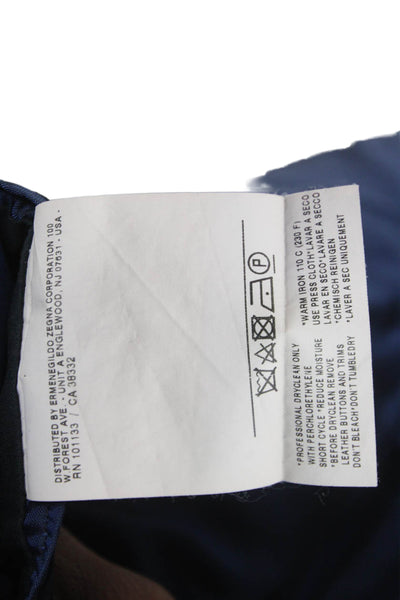 Ermenegildo Zegna Men Dark Blue 100% Wool Suit Jacket Size 54