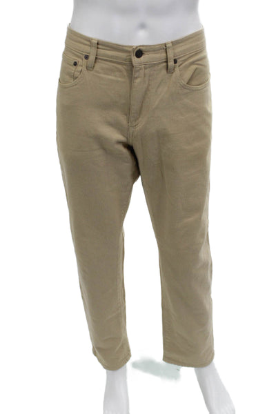 Brooks Brothers Red Fleece Mens Chino Khakis Beige Linen Pants Size 35