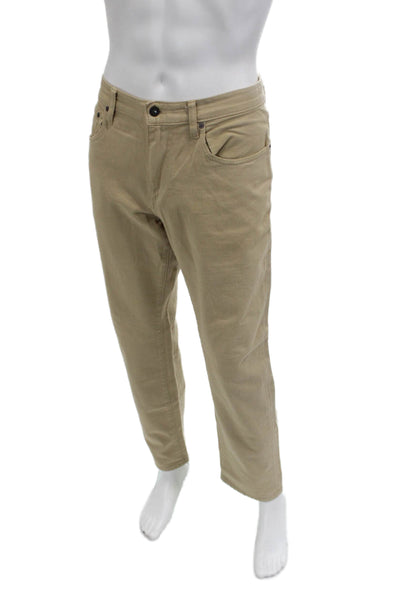 Brooks Brothers Red Fleece Mens Chino Khakis Beige Linen Pants Size 35