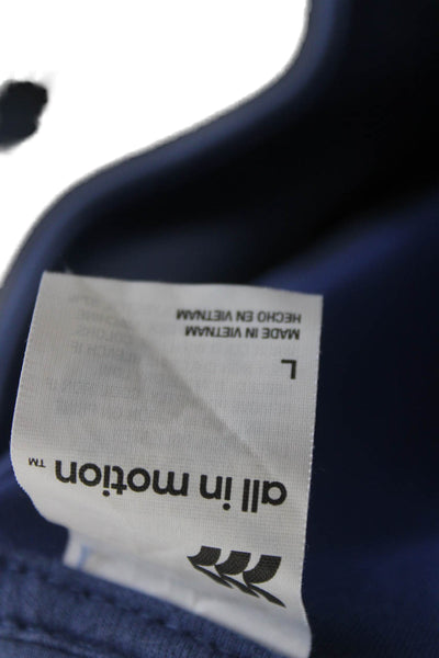 All In Motion Womens Full Zip Sweatshirt Blue High Neck Long Sleeve Size L