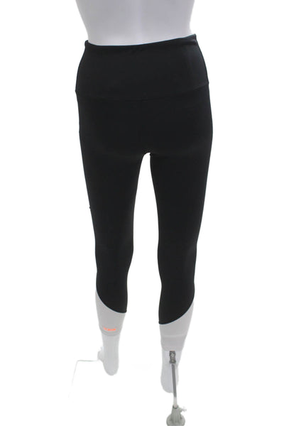 PE Nation Womens Ankle Black Leggings Nylon Solid 80s Size S