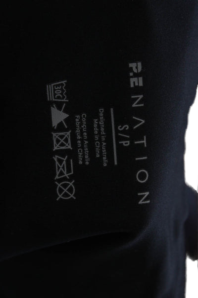 PE Nation Womens Ankle Black Leggings Nylon Solid 80s Size S