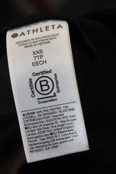 Athleta Women Bomber Jacket Black Collared Petite Size 2XS