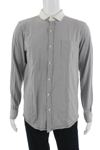Brooks Brothers Mens Long Sleeves Button Down Shirt Grey Size Large