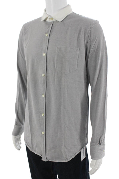 Brooks Brothers Mens Long Sleeves Button Down Shirt Grey Size Large