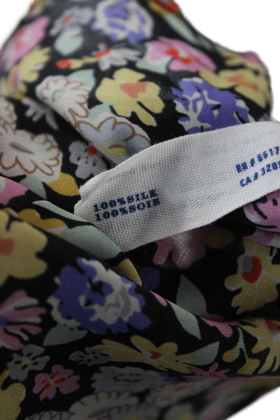 Leifsdottir Womens Silk Floral Square Neck Short Sleeve Blouse Size 2