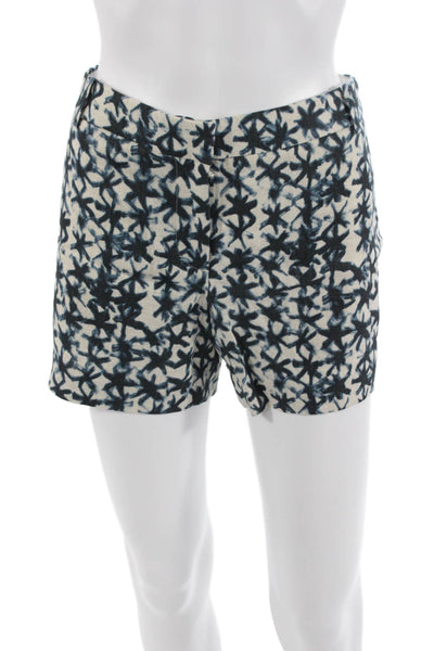 J Crew Unisex Floral Linen Beige Button Shorts Size 6